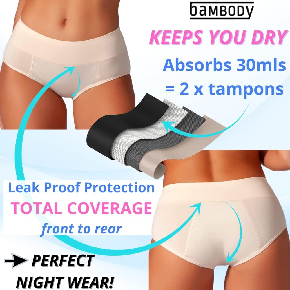 Detalle de Bambody Period Underwear for Women: Leakproof, Absorbent and Comfortable Everyday Hygiene