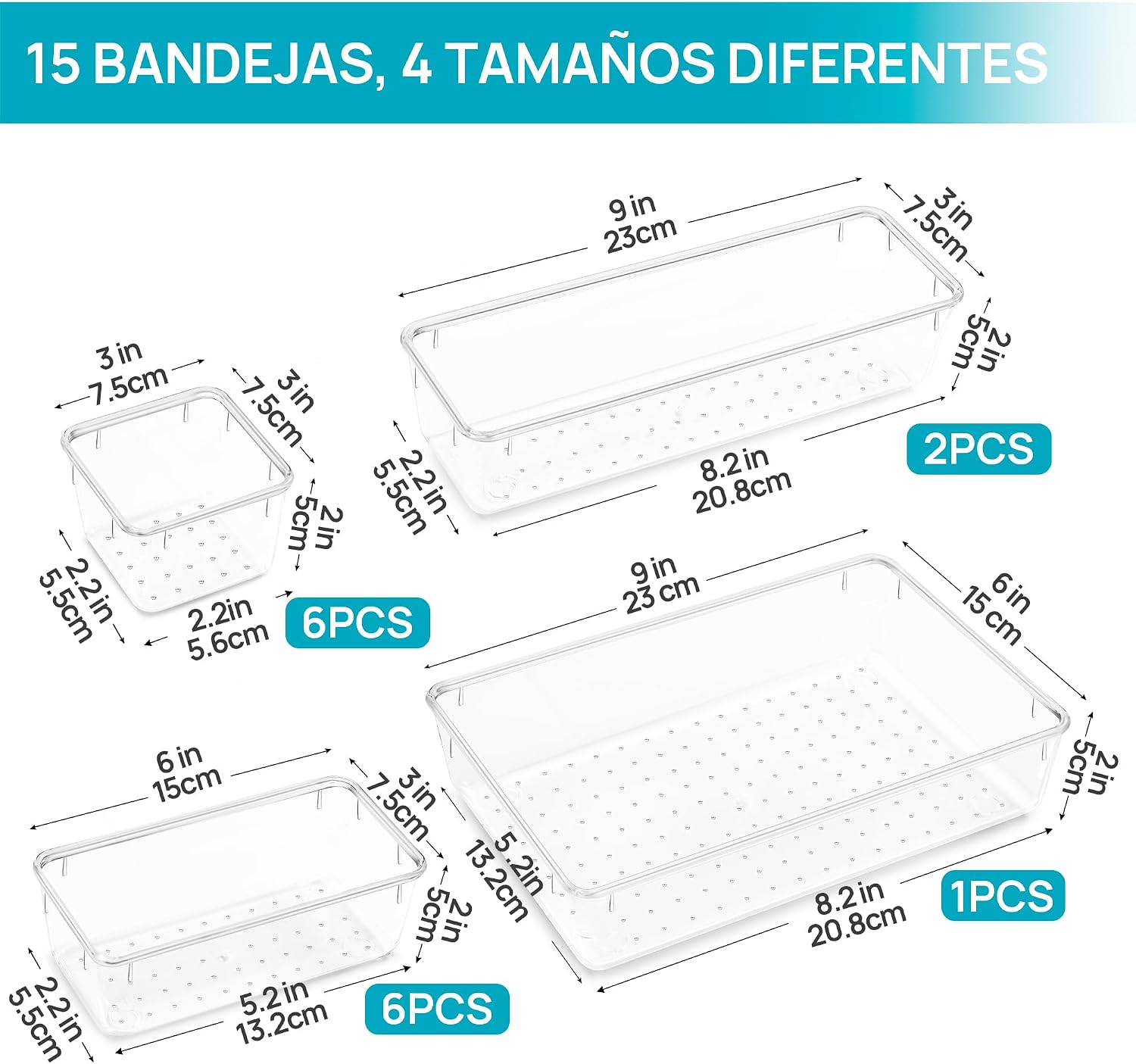 Thumbnail 3 de Vtopmart 15 piezas organizador de cajones