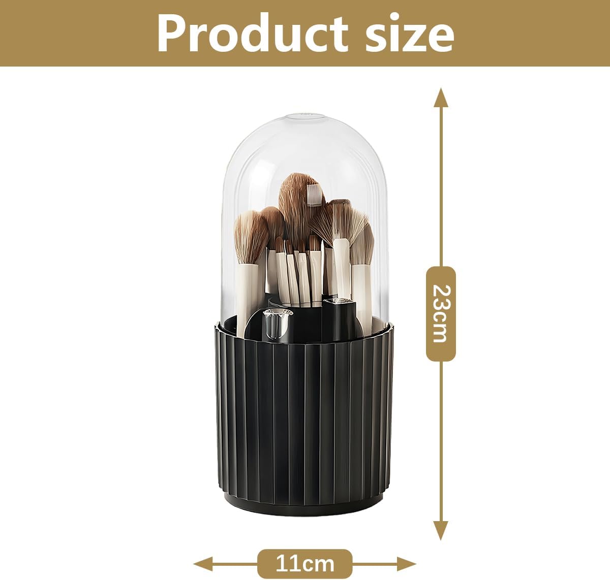 Thumbnail 1 de Makeup brush holder 360° Black 5 compartments