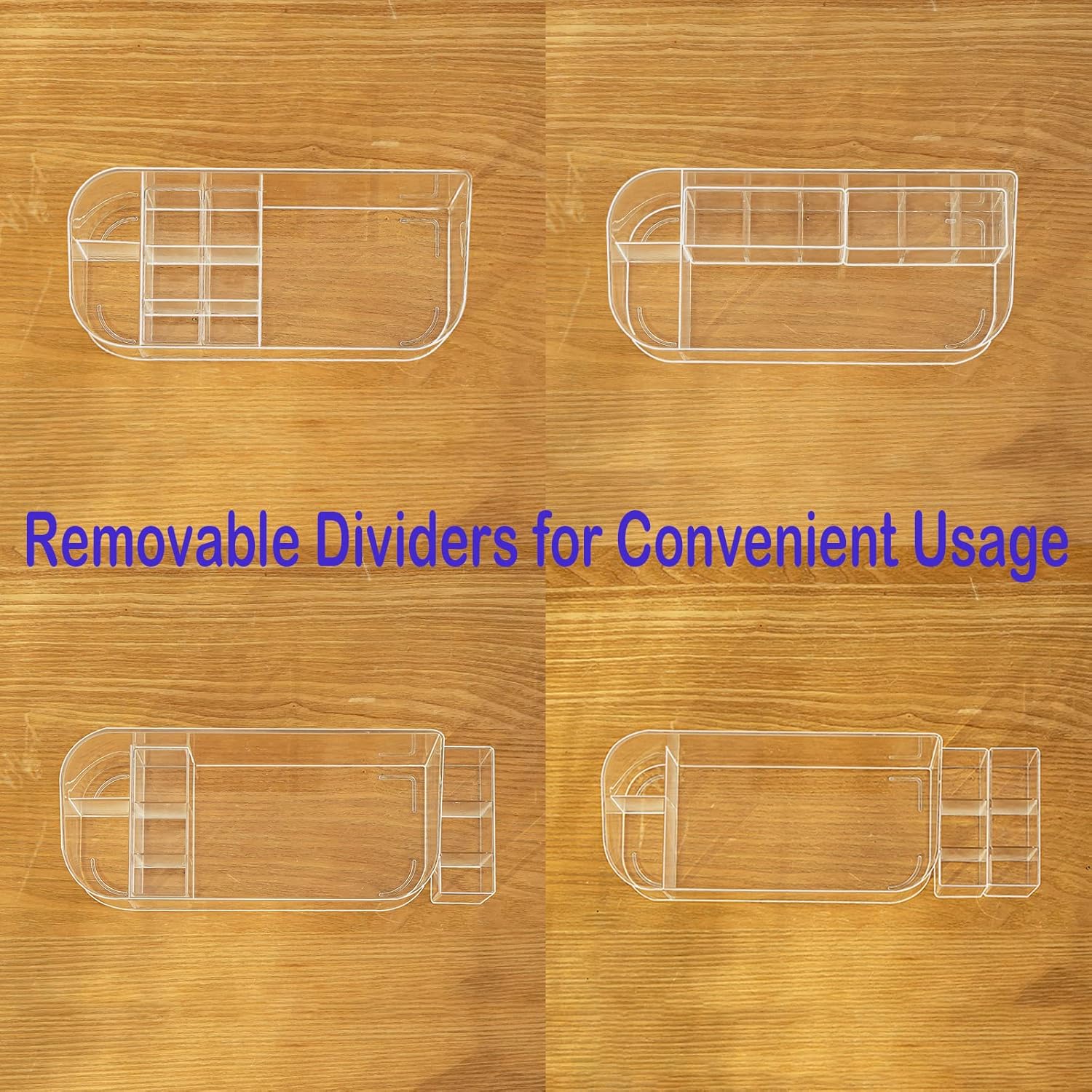 Thumbnail 6 de SUNFICON Crystal Clear Makeup Holder Tray Organiser – 9 Compartments