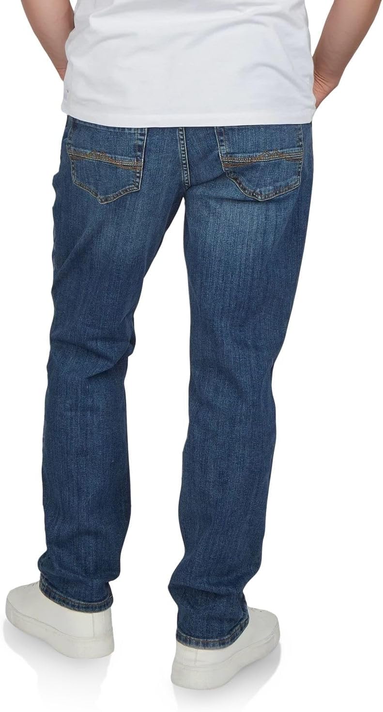 Detalle 2 de MUSTANG Herren Stretch-Jeans Straight Fit Washington (lang) – Denim in Blau/Schwarz