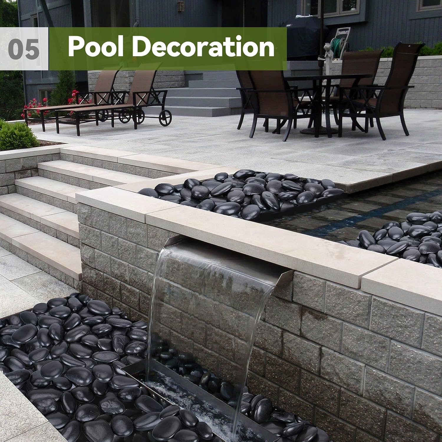 Thumbnail 6 de Pulovin 3–4 Inch Black Landscape Rocks, Polished Natural Stones for Planters
