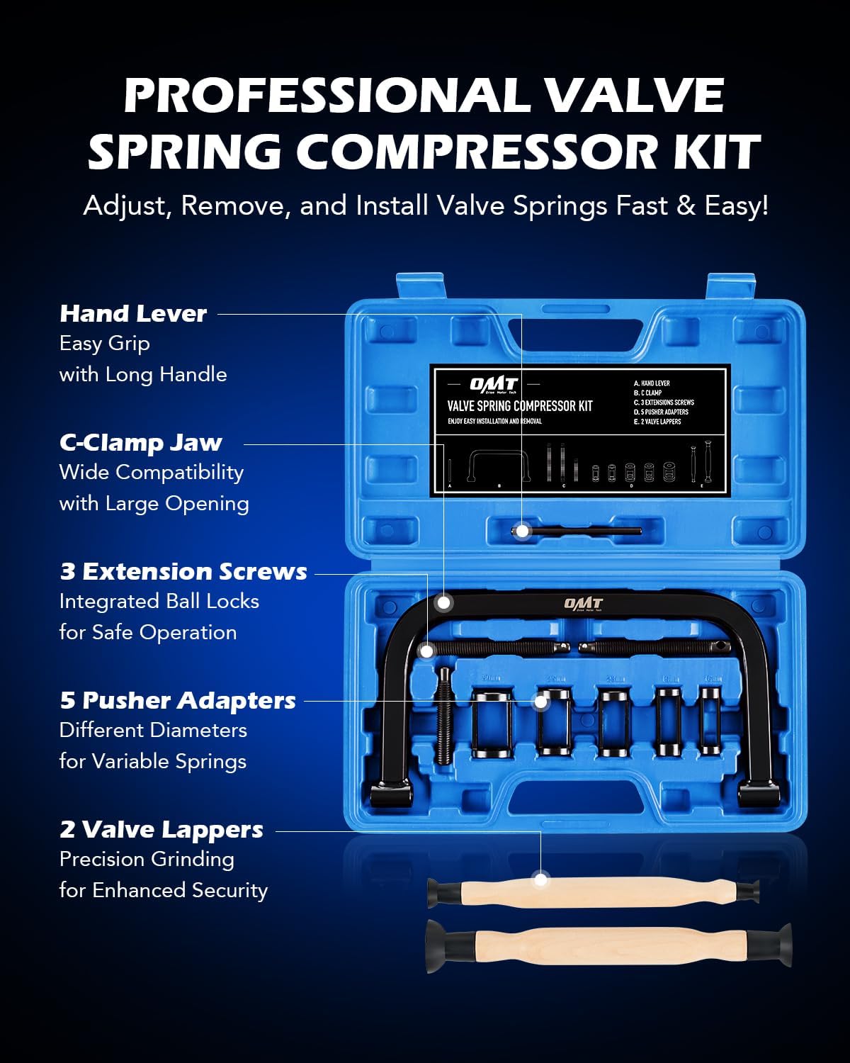 Thumbnail 1 de Orion Motor Tech Valve Spring Compressor Kit — 10-Piece Clamp, Extenders, Adapters, and Lever