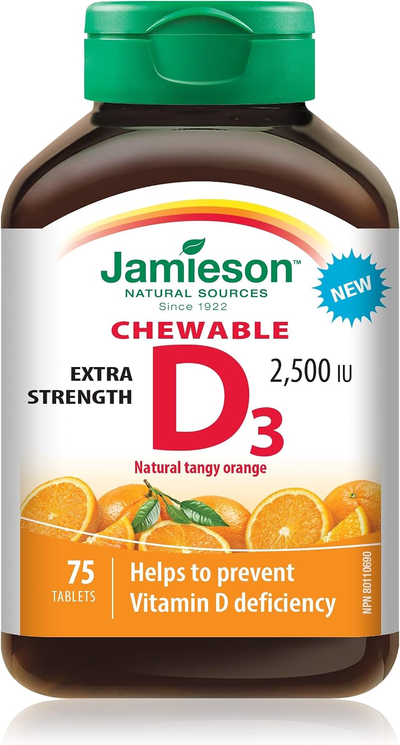 Detalle de Jamieson Vitamin D3 chewable tablets 2,500 IU