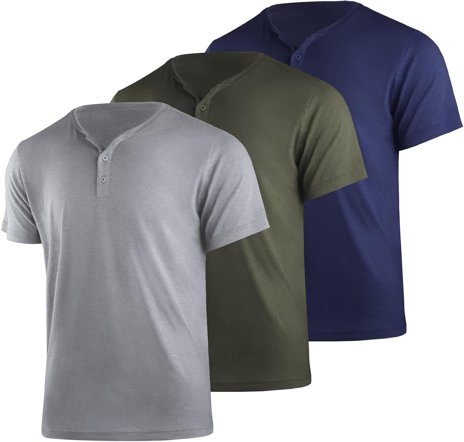 Thumbnail 6 de Liloak Henley T Shirt Mens 3 Pack / 4 Pack Short Sleeve Henley Shirt