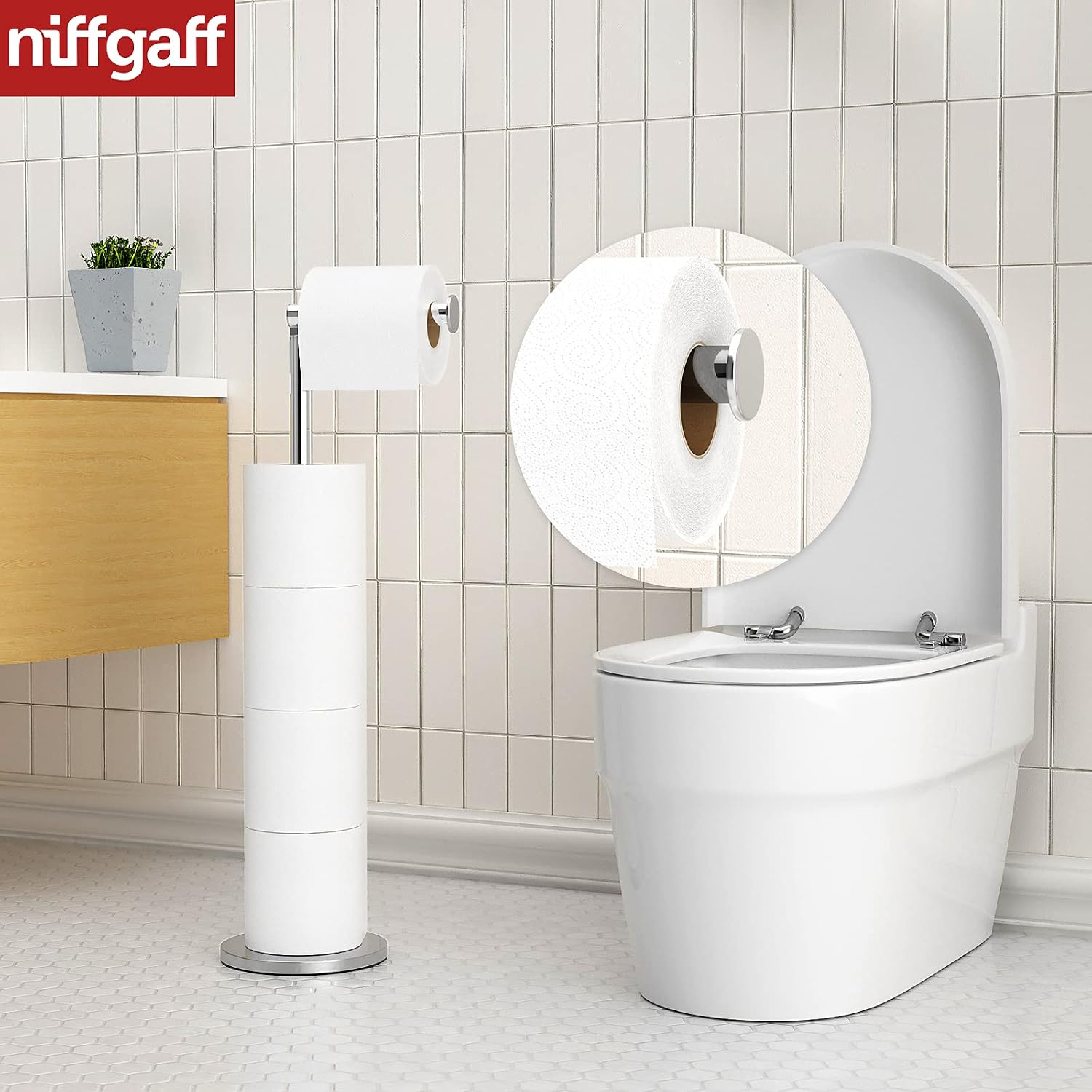 Thumbnail 2 de Stainless Steel Free-standing Toilet Roll Holder 🚽