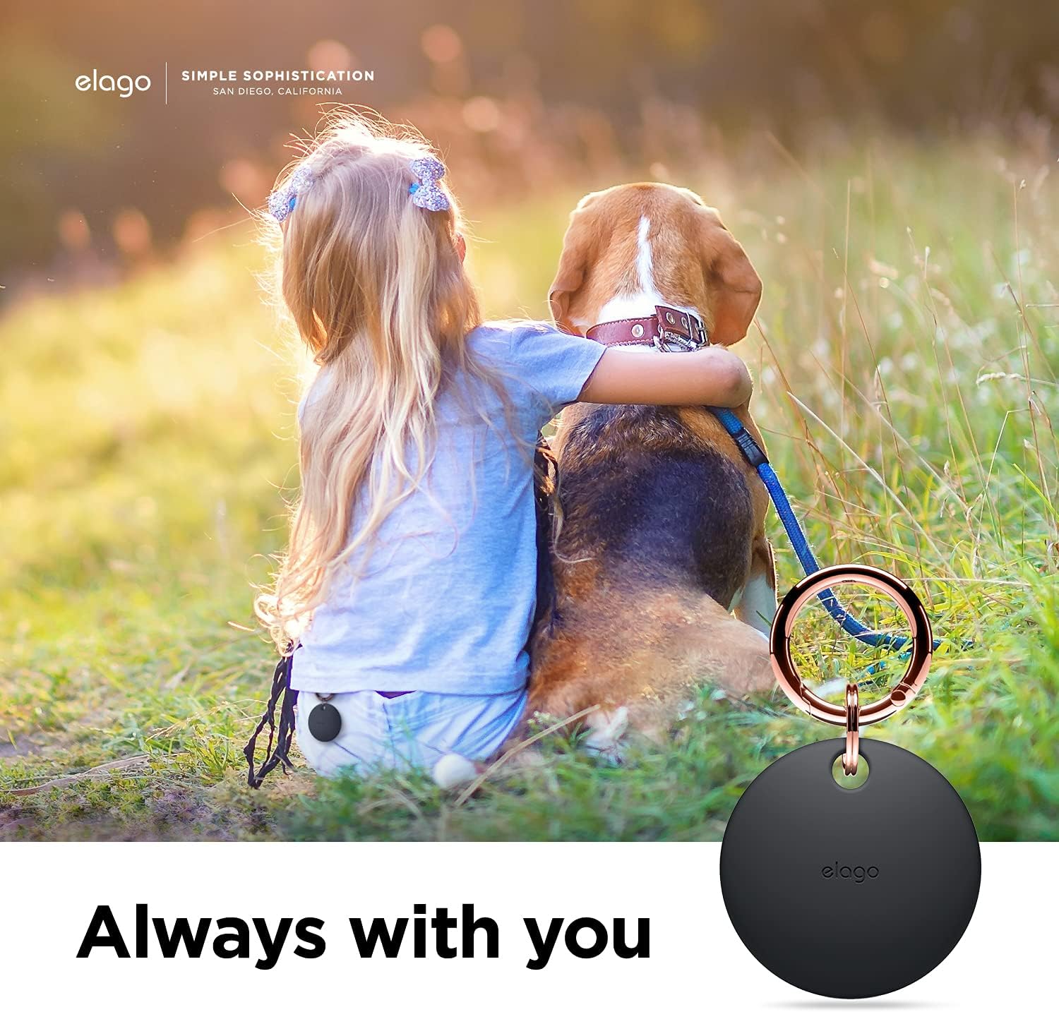 Thumbnail 1 de elago Étui de protection porte-clés pour AirTag (2e génération & 1re génération) en silicone noir