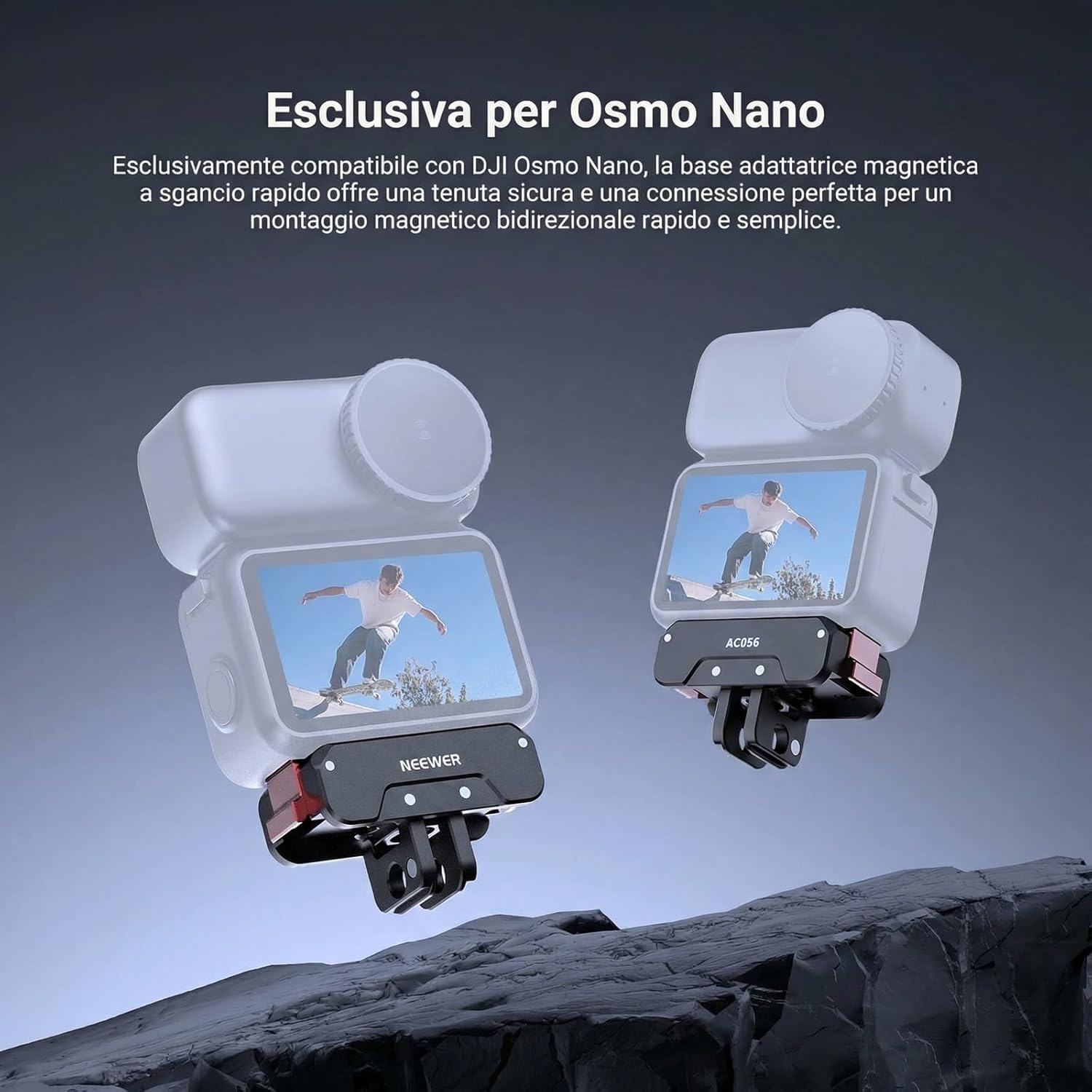 Thumbnail 2 de NEEWER Adattatore supporto magnetico a sgancio rapido per DJI Osmo Nano AC056, base metallica con attacco 1/4