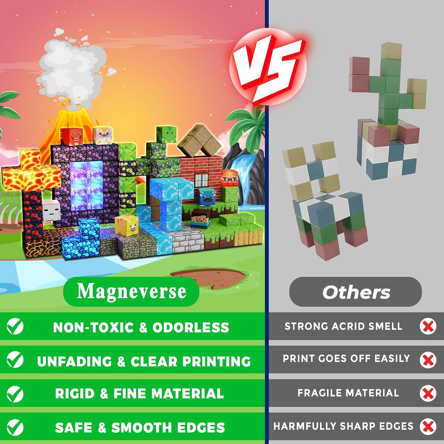 Thumbnail 3 de Magneverse T169 magnetische bouwset, 150 stukken met bos- en dinothema