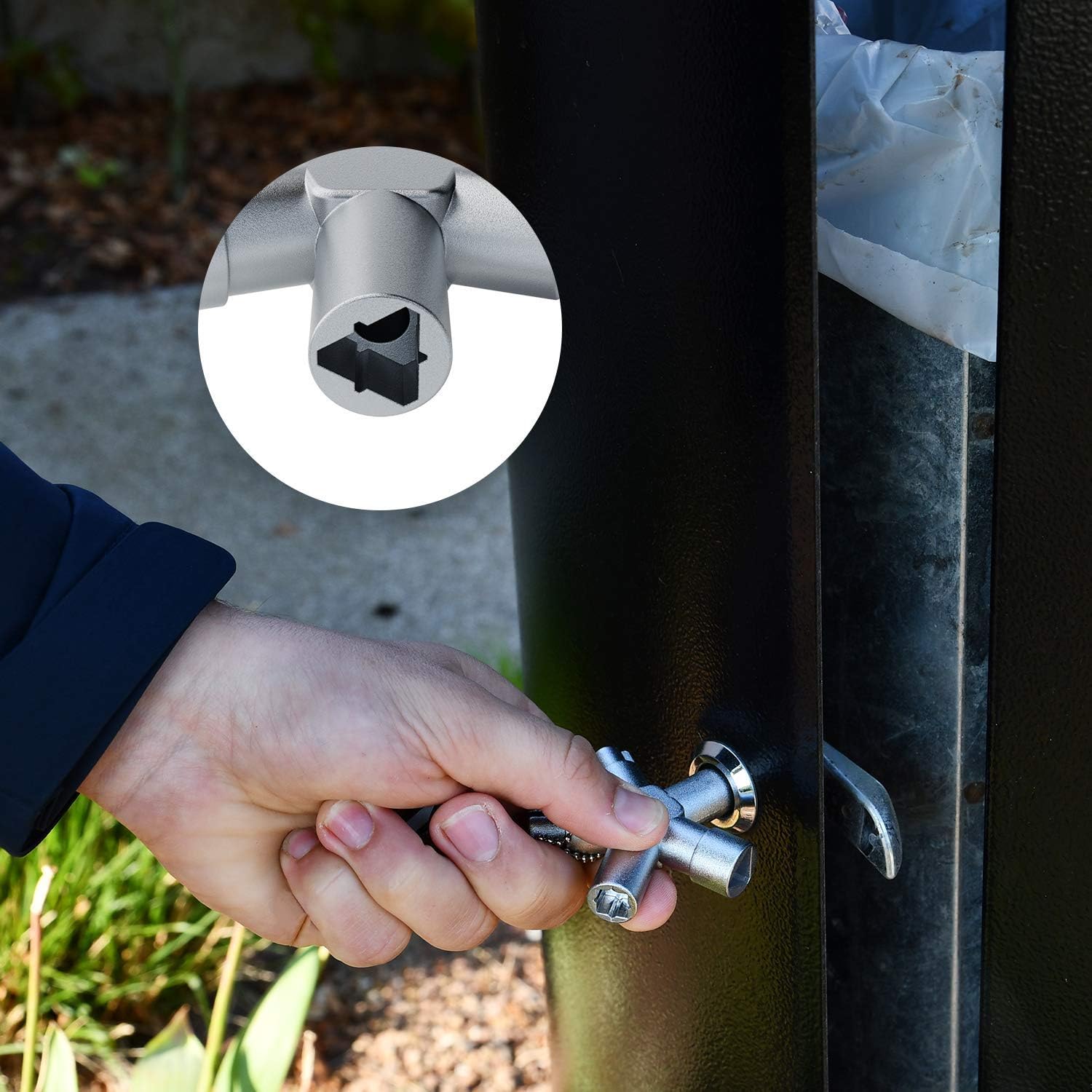 Detalle de ABSINA Chiave universale a 4 profili – chiave quadra e multiuso per armadi, cantieri ed edilizia