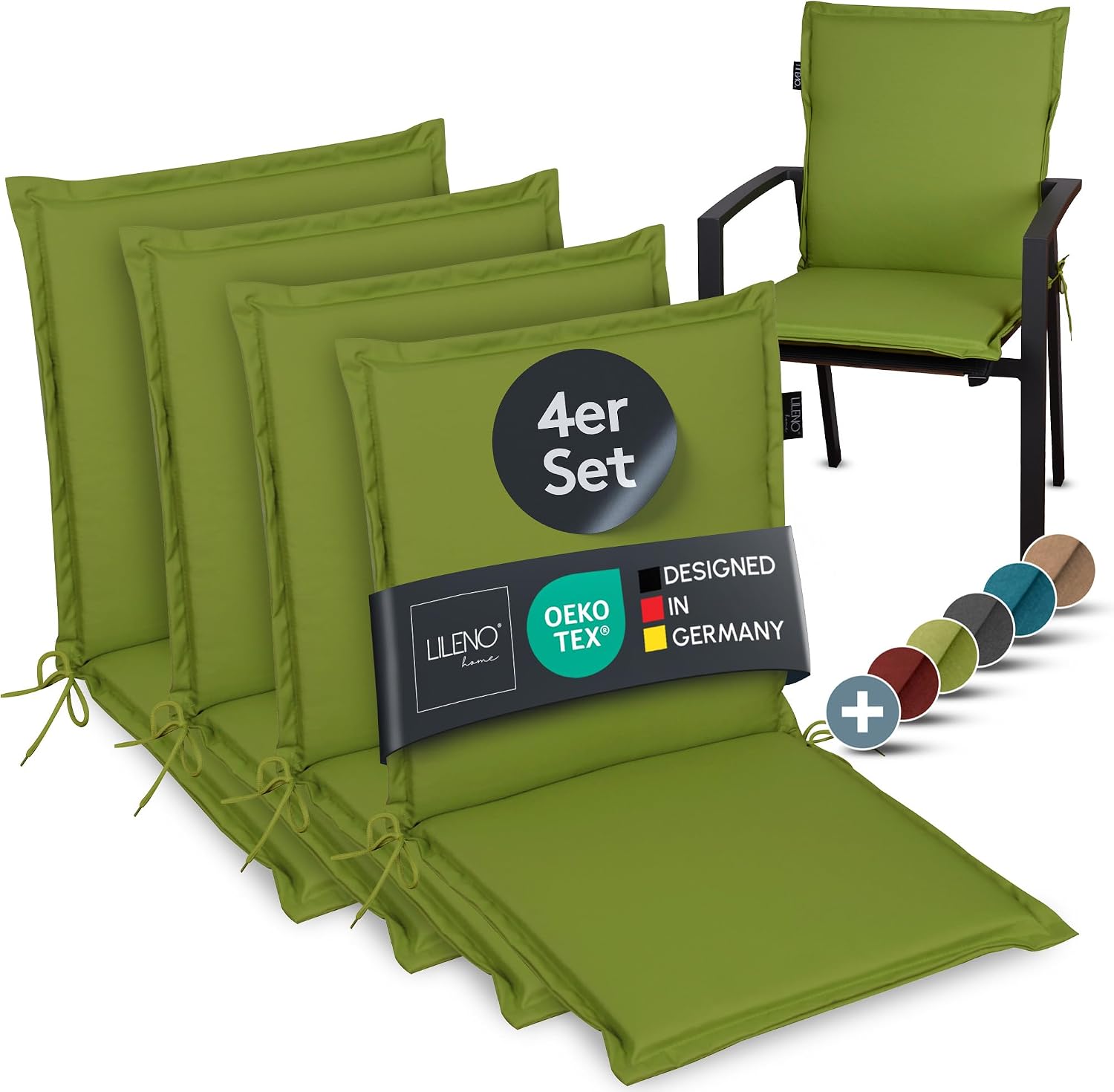 Thumbnail 6 de LILENO HOME Gartenstuhl Auflagen (2er Set, Niedriglehner) in Petrol für MIA Klappstühle