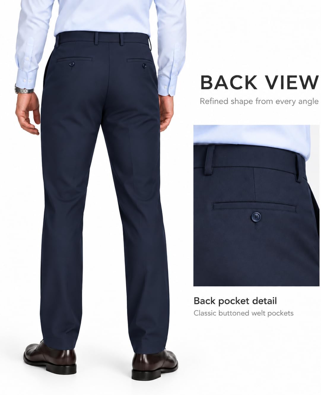 Detalle 2 de SNOWTEN Men's Classic Fit Golf Pants, Stretch Lightweight Quick-Dry, 30″/32″/34″