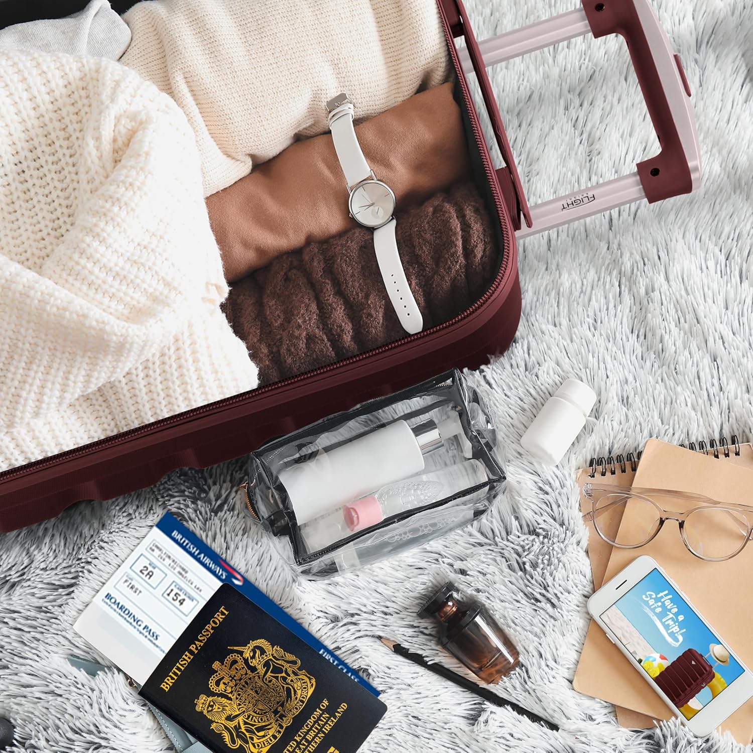 Detalle de Flight Knight Cabin Suitcase (55 x 35 x 20 cm) with TSA lock – Lightweight hard-shell carry on