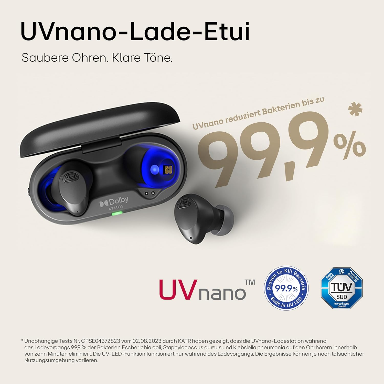 Thumbnail 6 de LG Tone Free T90S In-Ear Bluetooth-Kopfhörer mit Dolby Atmos, Meridian-Technologie und ANC – Schwarz