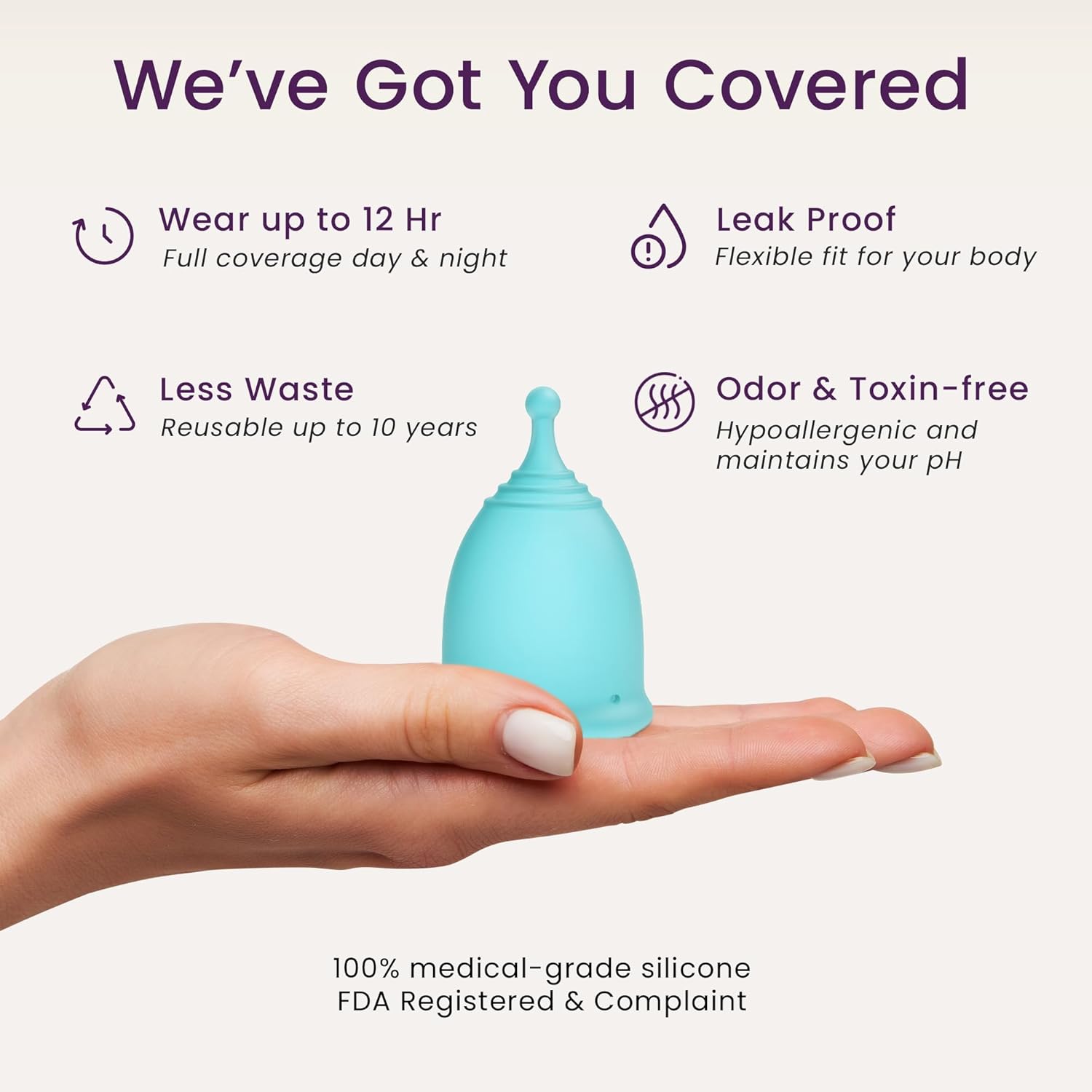 Thumbnail 1 de EcoBlossom Reusable Menstrual Cup Set – 2 Large Medical-Grade Silicone Cups