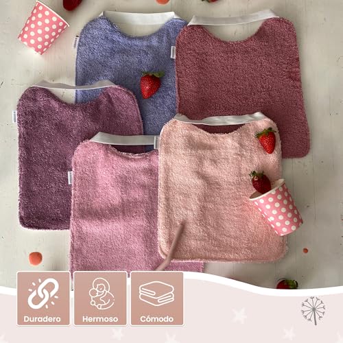 Thumbnail 8 de MIMUSELINA Baberos Bebe Impermeables Reutilizables – Pack de 5, Lavanda, 29x25 cm