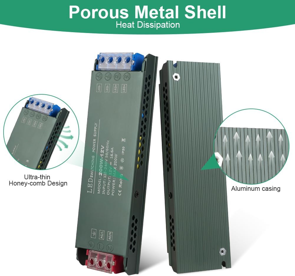 Thumbnail 5 de URAQT 12V LED Driver 200W 12V transformer for strip lights 🔌