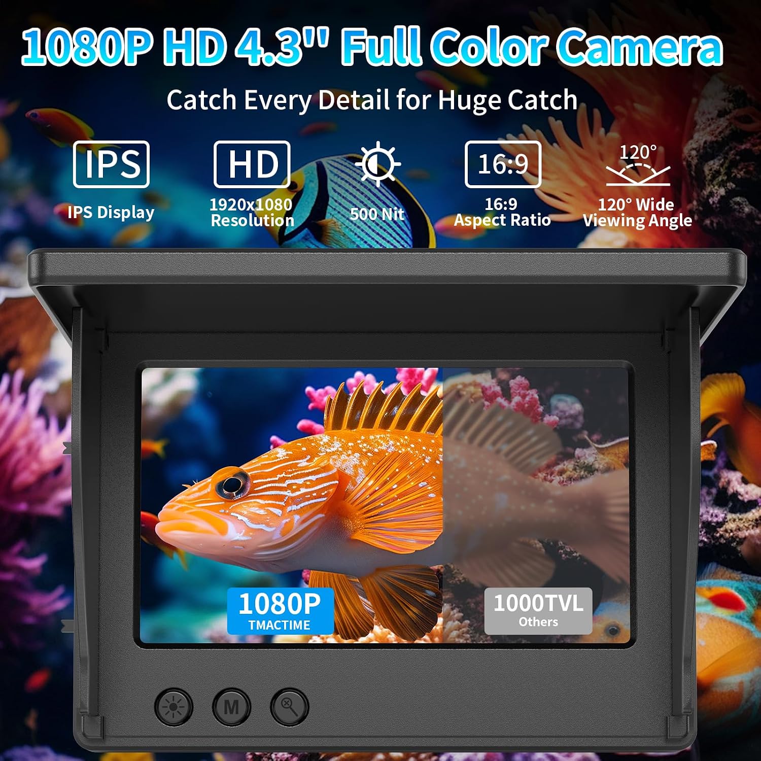 Detalle 2 de TMACTIME Fischfinder 1080P HD Echolot IP68