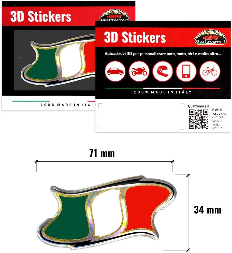 Thumbnail 1 de 4R Quattroerre.it 32126 3D Sticker Flag Italy HQ, 71 x 34 mm