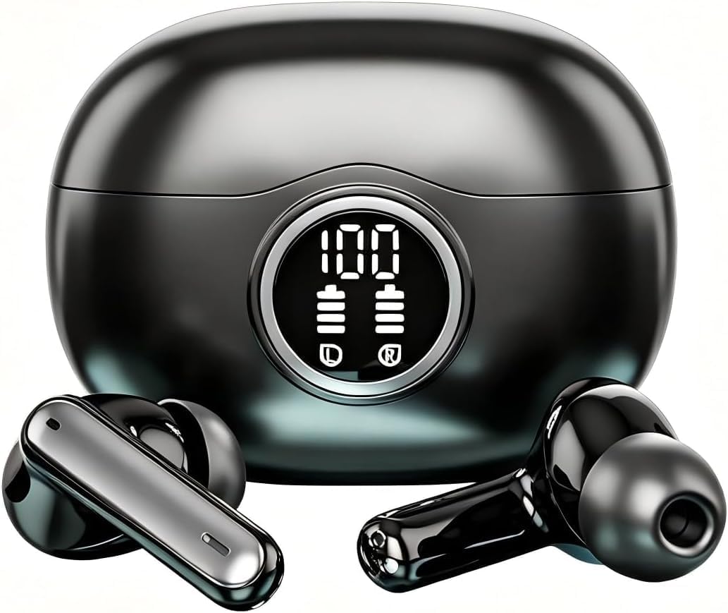 Detalle de Fhumsh Wireless Earbuds, Bluetooth 5.3 with Smart LED Display