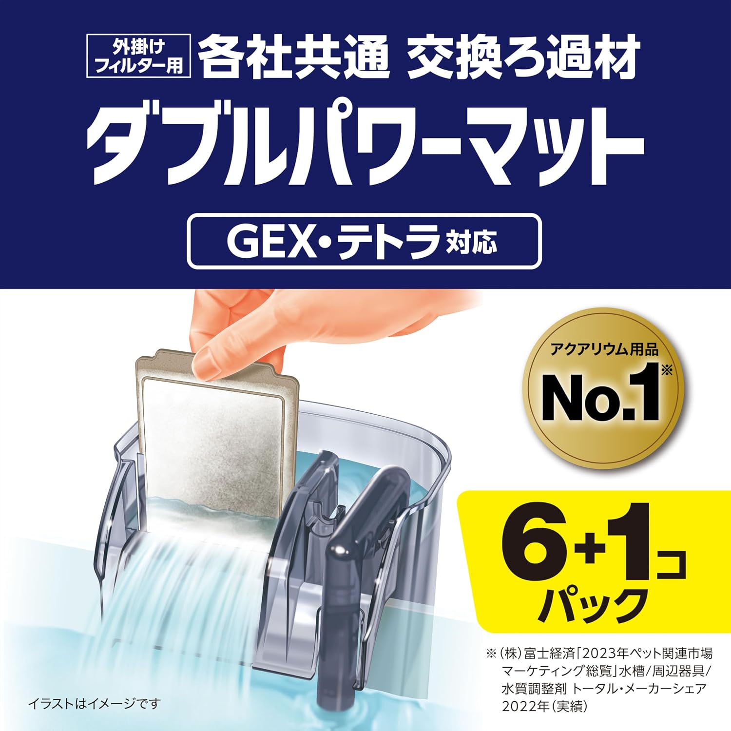 Detalle de ジェックス GEX AQUA FILTER ダブルパワーマット 小 W8 外掛け共通ろ過材