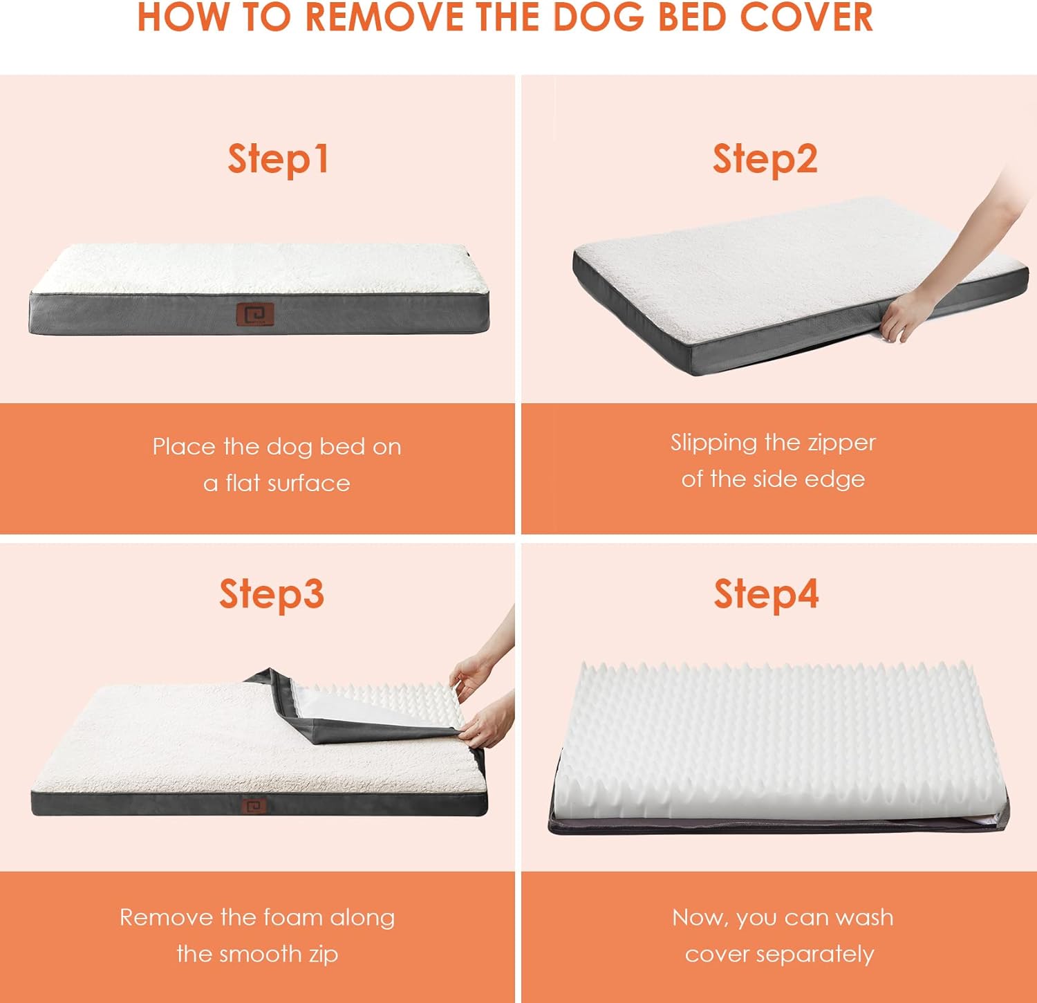 Thumbnail 3 de EHEYCIGA Orthopedic Extra Large Dog Bed Mattress XL (112x81x9cm) with Removable Washable Cover