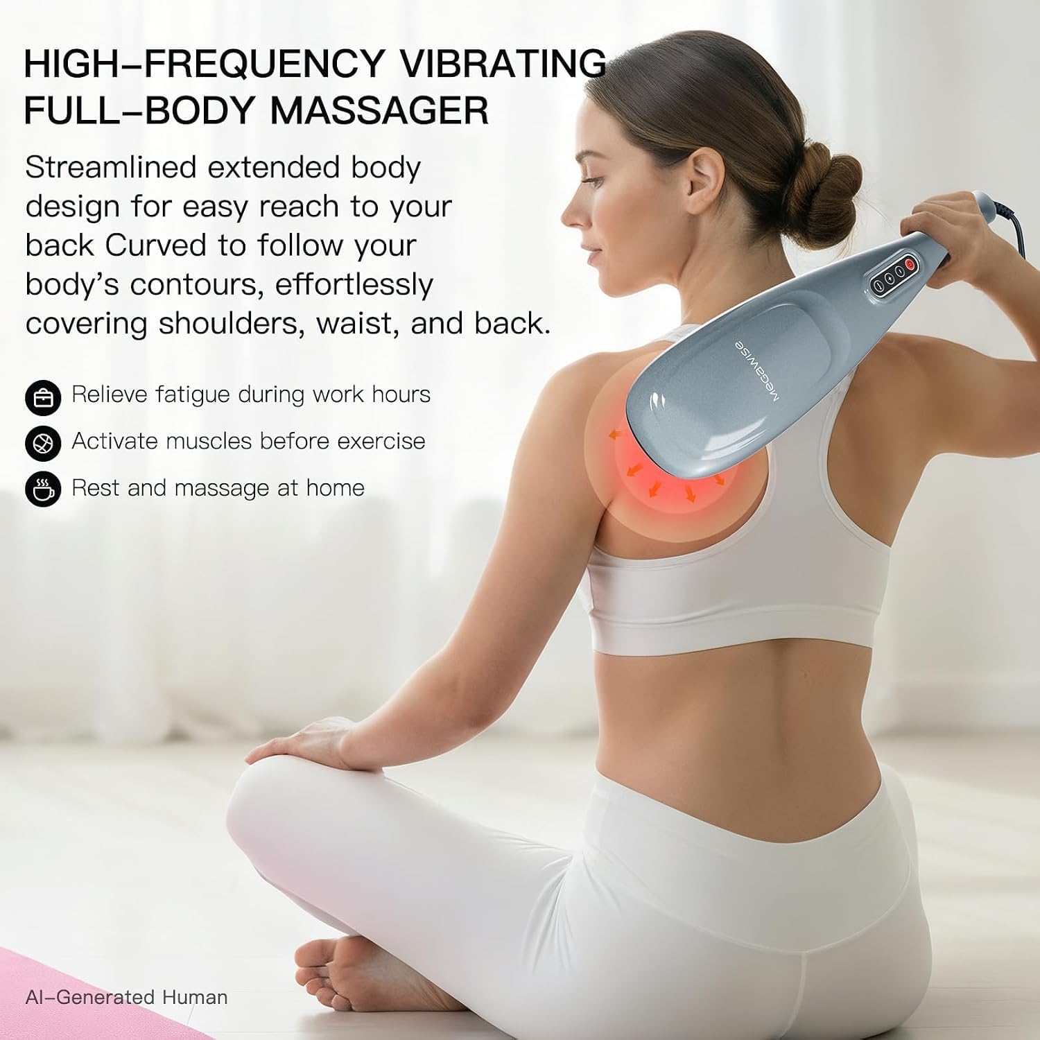 Detalle 1 de MEGAWISE Handheld Massager Silver Grey
