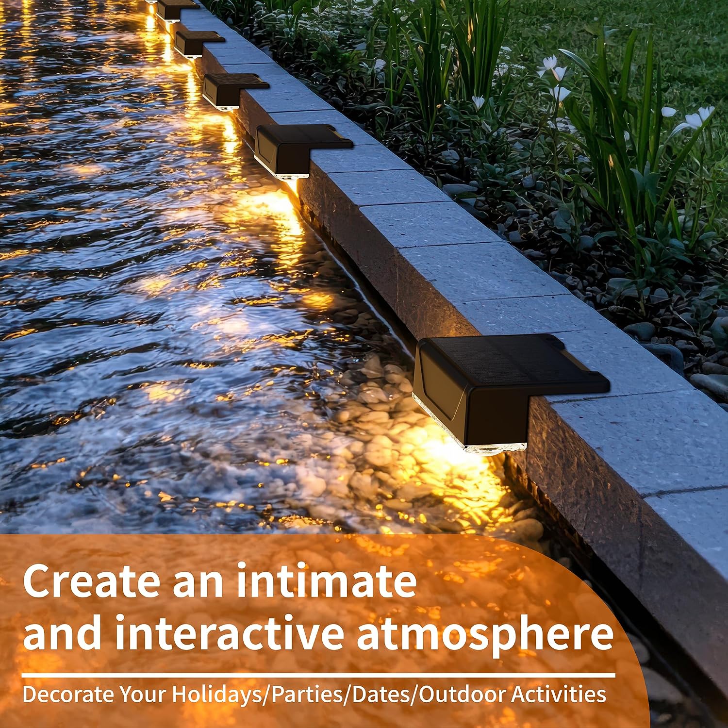 Thumbnail 6 de Lankey Sound Solar Fence Lights Outdoor Garden (4 Pack) – 3 Modes, IP67, Solar Powered