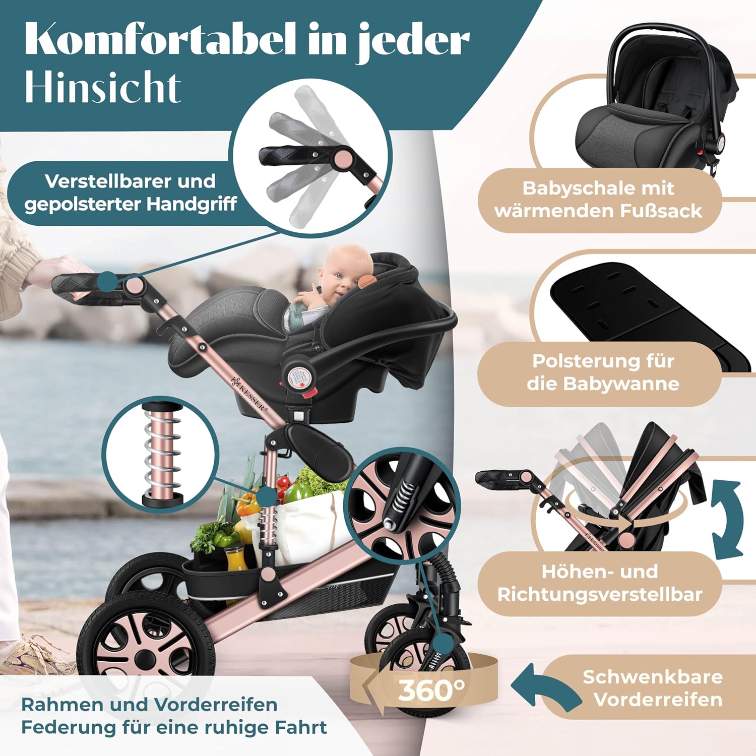Thumbnail 5 de KESSER Loops 4 in 1 Kombikinderwagen 0–4 Jahre