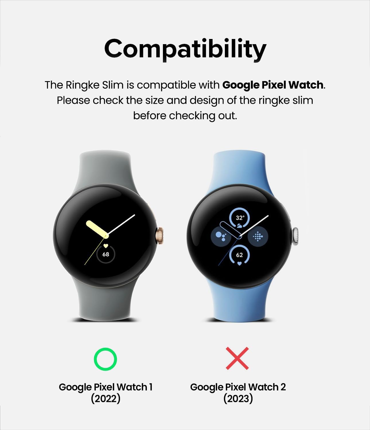 Thumbnail 1 de Ringke Slim Case [2 Pack] for Google Pixel Watch 41mm (2022) – Clear PC frame