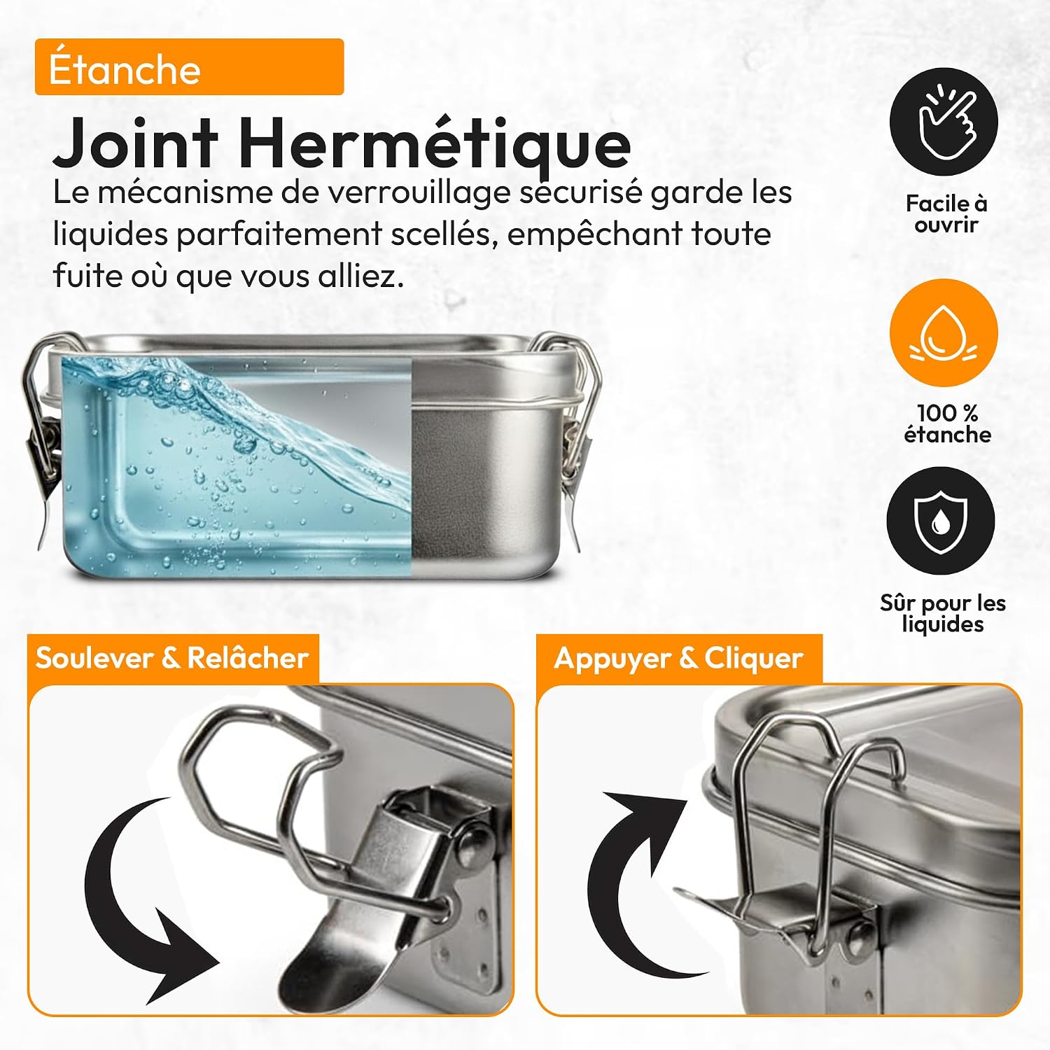 Detalle de Dimono Bento-lunchbox 2.400 ml, lekbestendig met uitneembare vakverdeling