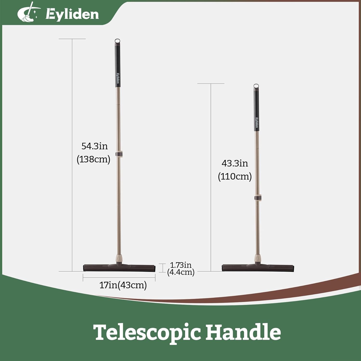 Thumbnail 1 de Eyliden Floor Squeegee Heavy Duty for Water Removal – 138 cm Telescopic Handle with EVA Foam Blade