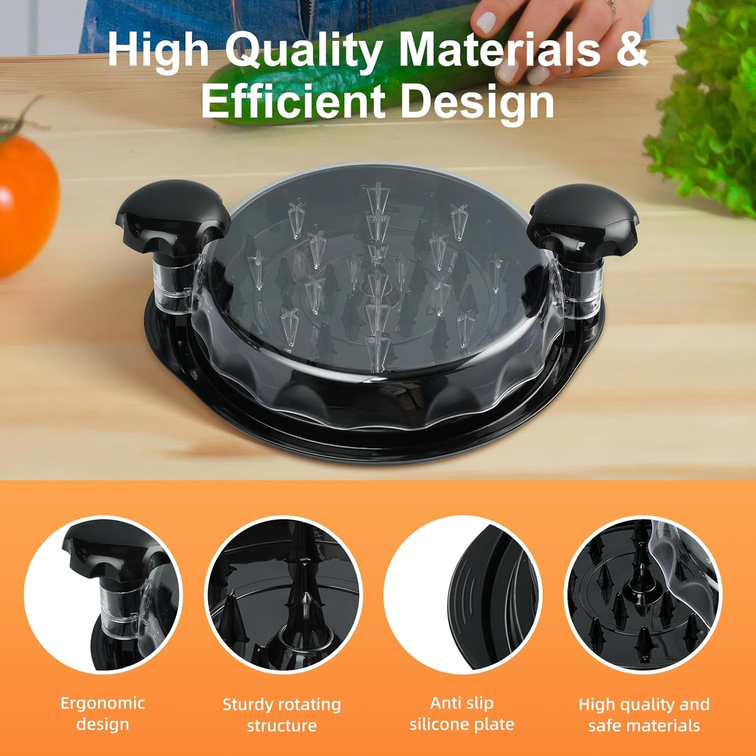 Thumbnail 1 de iHomara Chicken Shredder Tool (9.6 in) with Ergonomic Handle, Transparent Lid