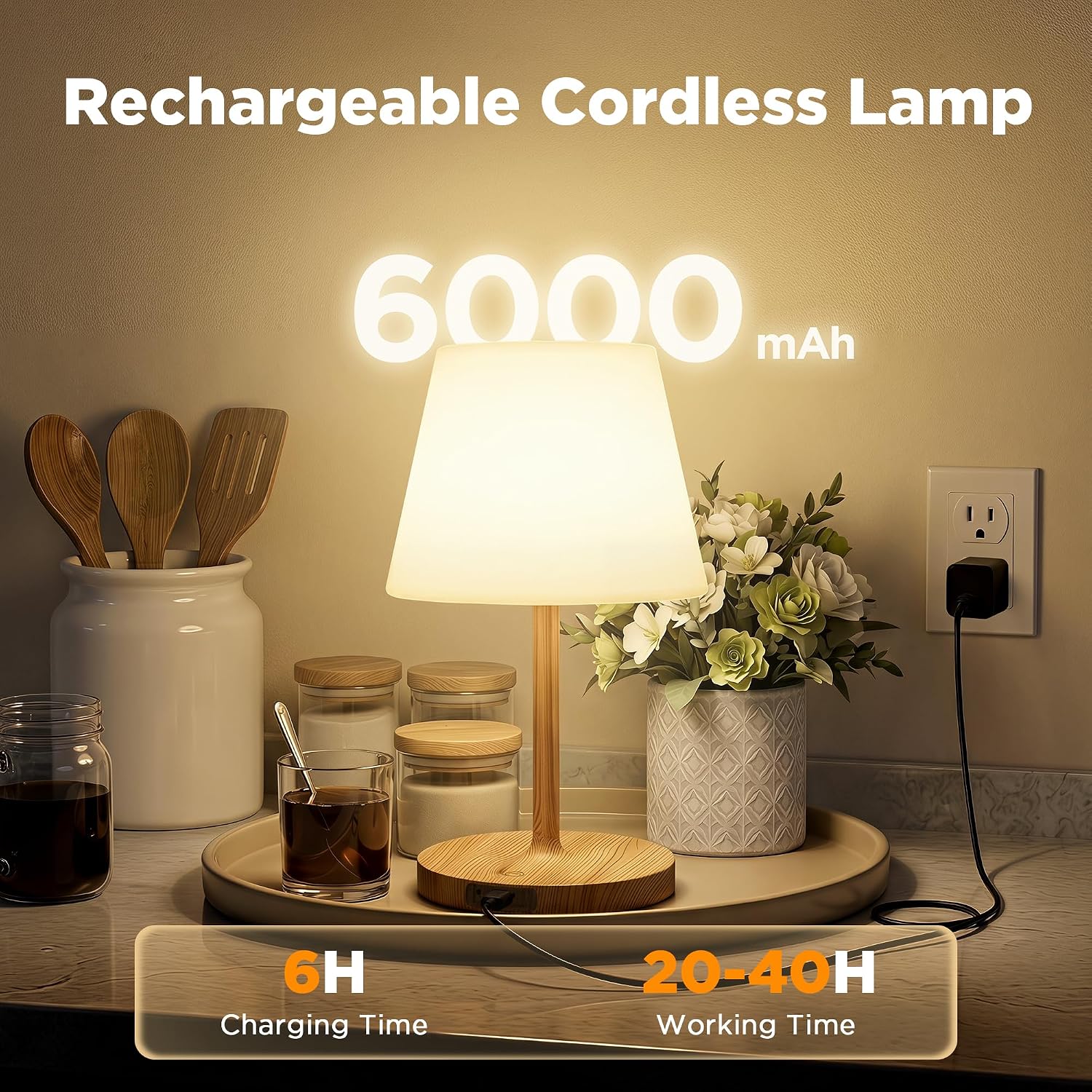 Detalle de LUTEC Cordless Table Lamp 6000mAh