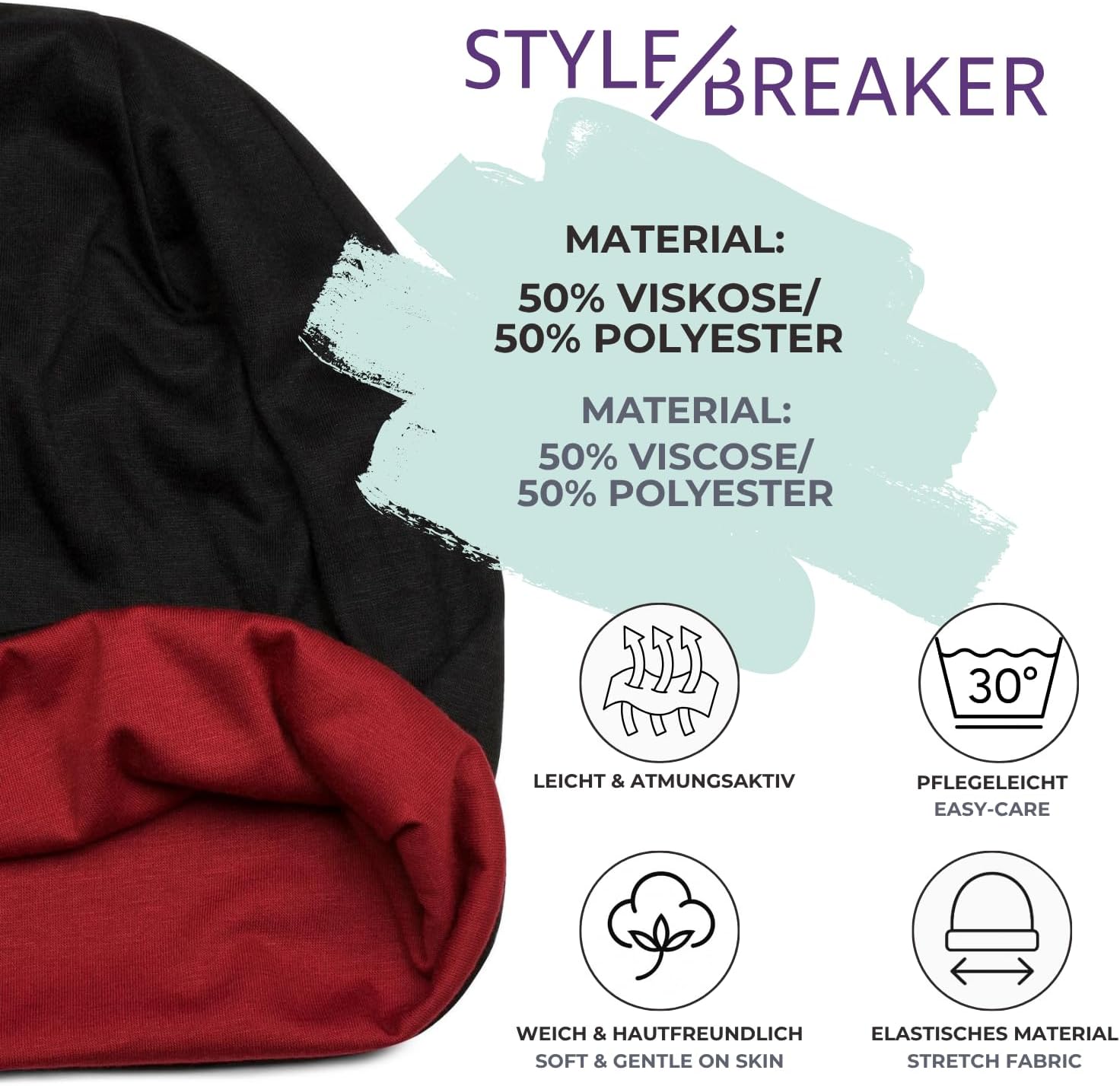 Detalle 2 de styleBREAKER Berretto Reversibile Longbeanie Unisex