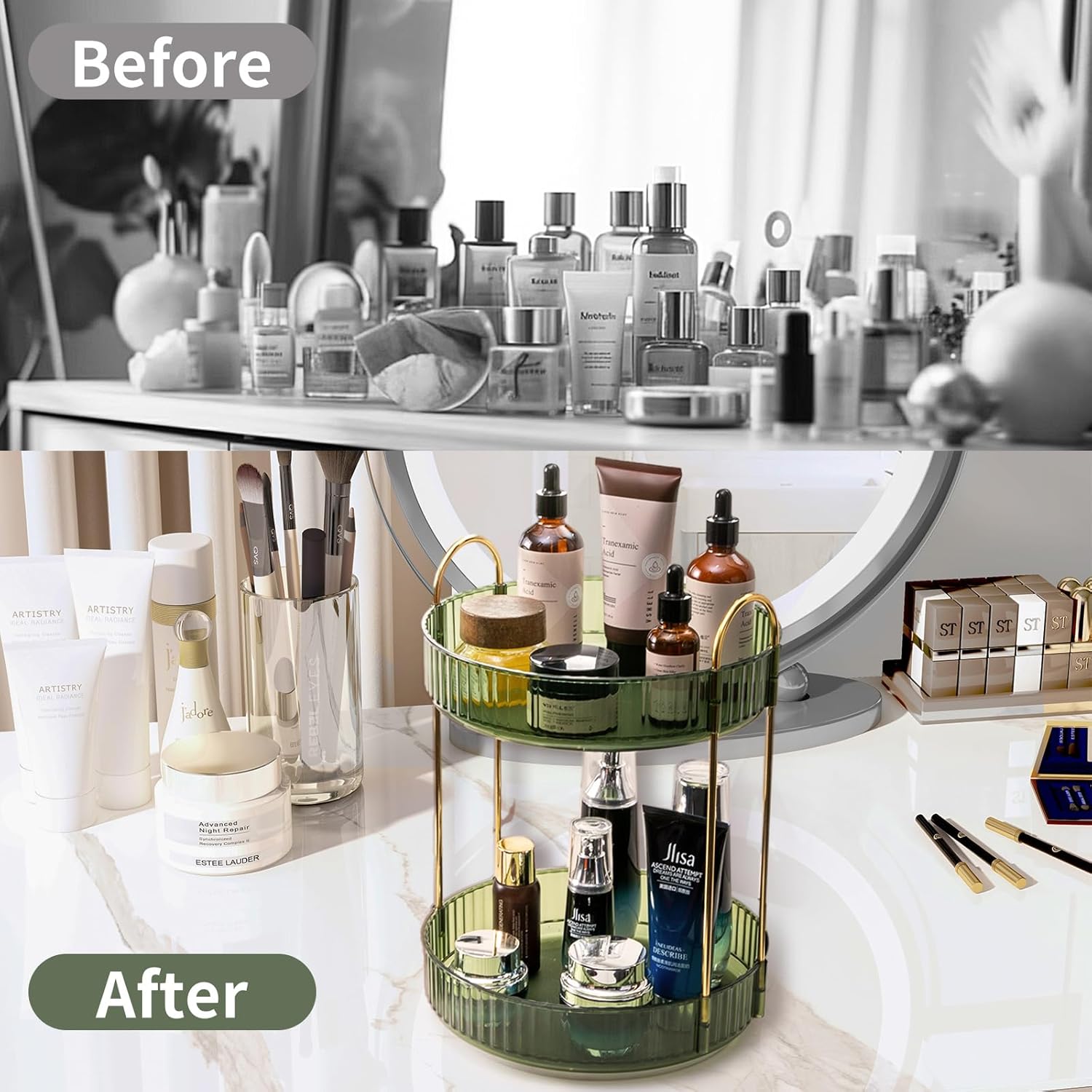 Detalle 2 de Asayuee Makeup Organizer 2-Tier 💄