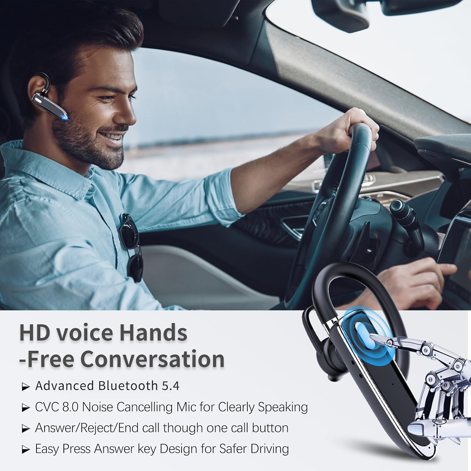 Detalle 2 de EUQQ V5.3 Bluetooth single wireless headset