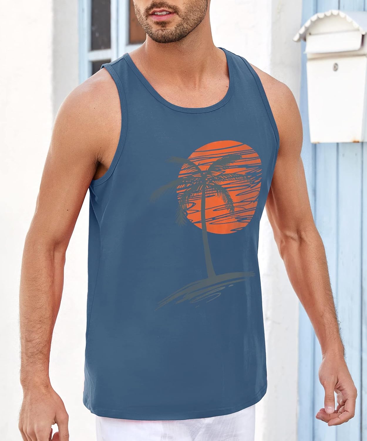 Thumbnail 3 de Runcati Printed Tank Top Herren – Ärmelloses Fitness-Top mit Vintage-Print