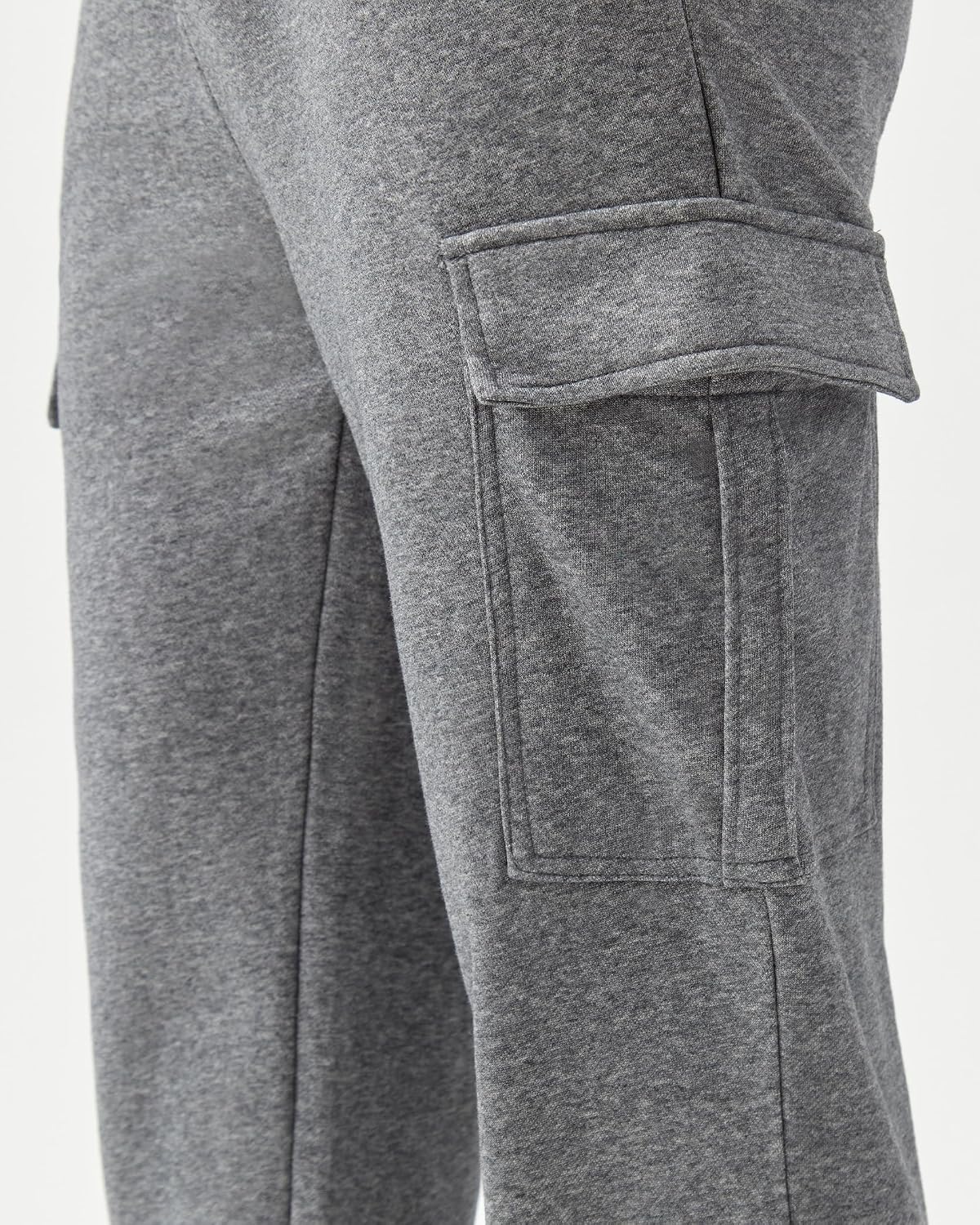 Detalle de Zylioo extra long inseam men’s sweatpants with pockets (open bottom)