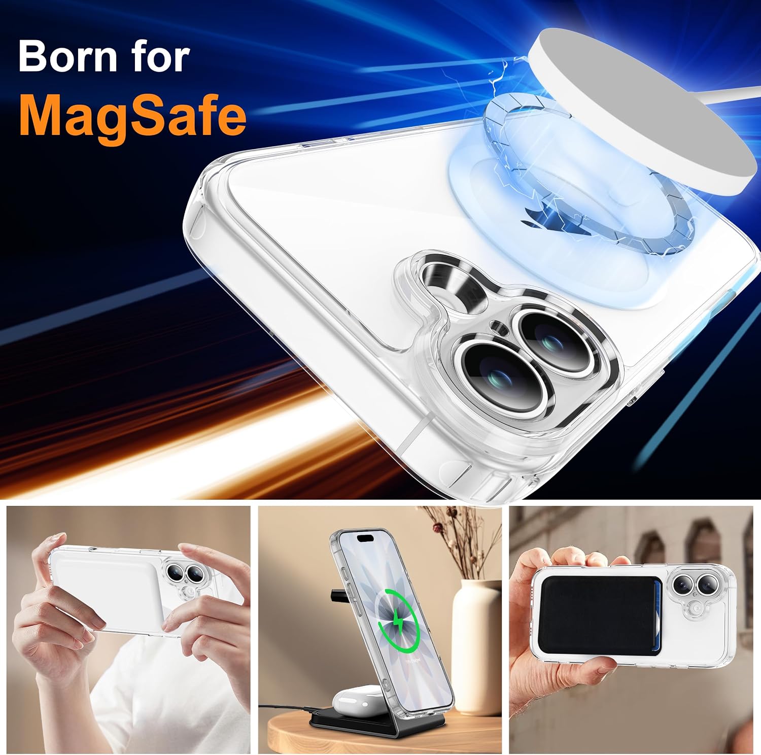 Thumbnail 1 de ORETECH Cover Magnetica per iPhone 17 da 6,3'': protezione trasparente con duo vetro temperato, compatibile MagSafe