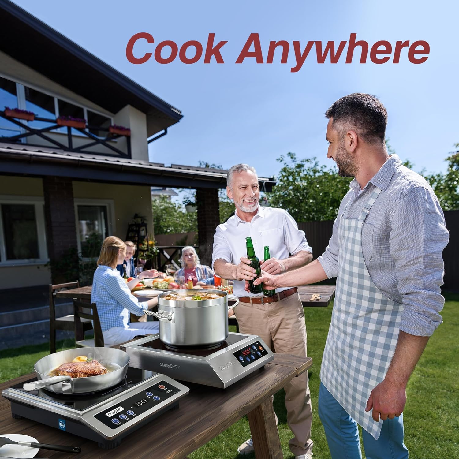 Detalle 1 de ChangBERT Induction Cooktop Portable Commercial-Grade 8" Coil Burner 🧯