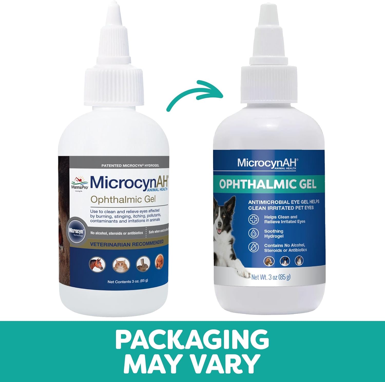 Detalle 2 de Microcyn AH Gel ophtalmique 89 ml — Nettoyage et soulagement pour chiens, chats, chevaux et lapins