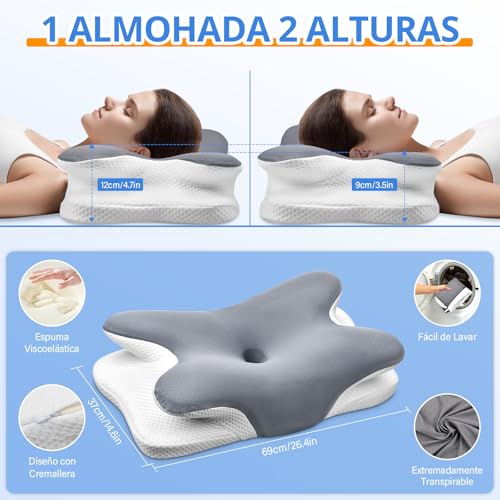Detalle 2 de Ehomfory Almohada Cervicales y Cuello 9CM 🎈