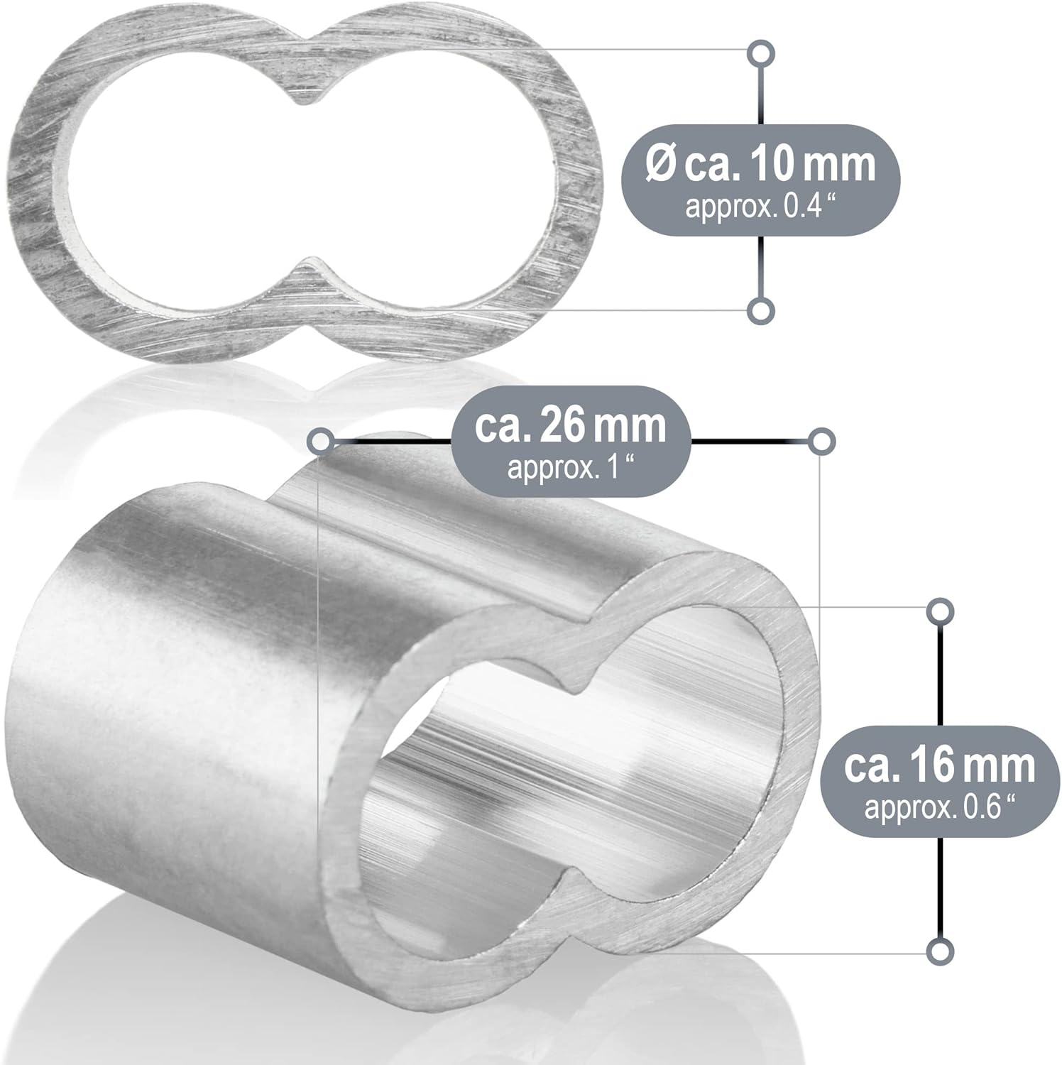 Thumbnail 5 de COM-FOUR® 12x Morsetti per fune 10mm: morsetti a strozzo in alluminio per corde espansione e teloni