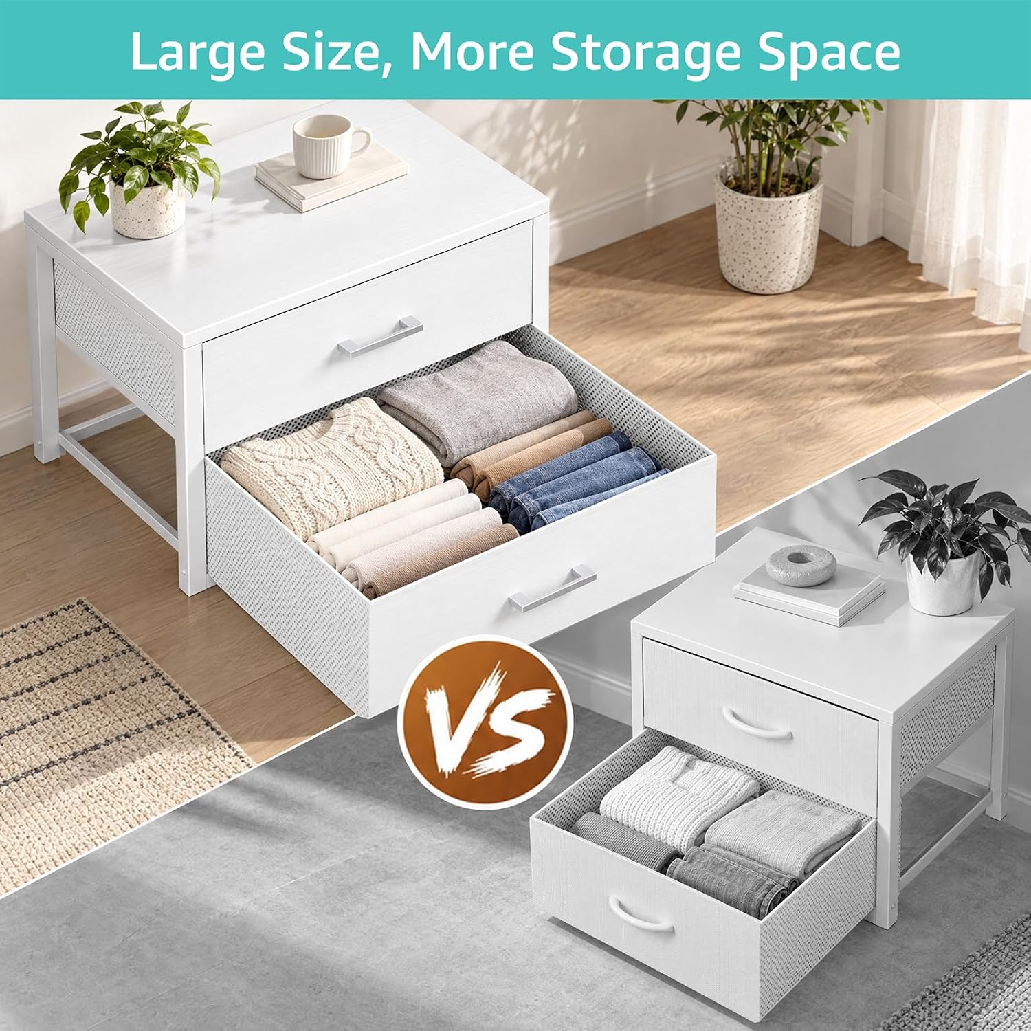 Thumbnail 5 de BOLUO 2-Drawer Stackable Fabric Storage Organizer for Closet