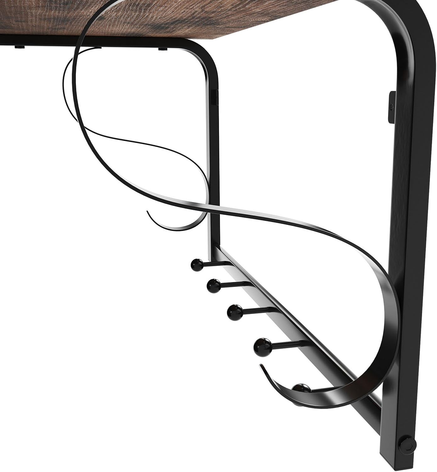 Thumbnail 6 de VASAGLE LCR11BX Industrial Wall-Mounted Coat Rack with Shelf, 5 Hooks & Bar