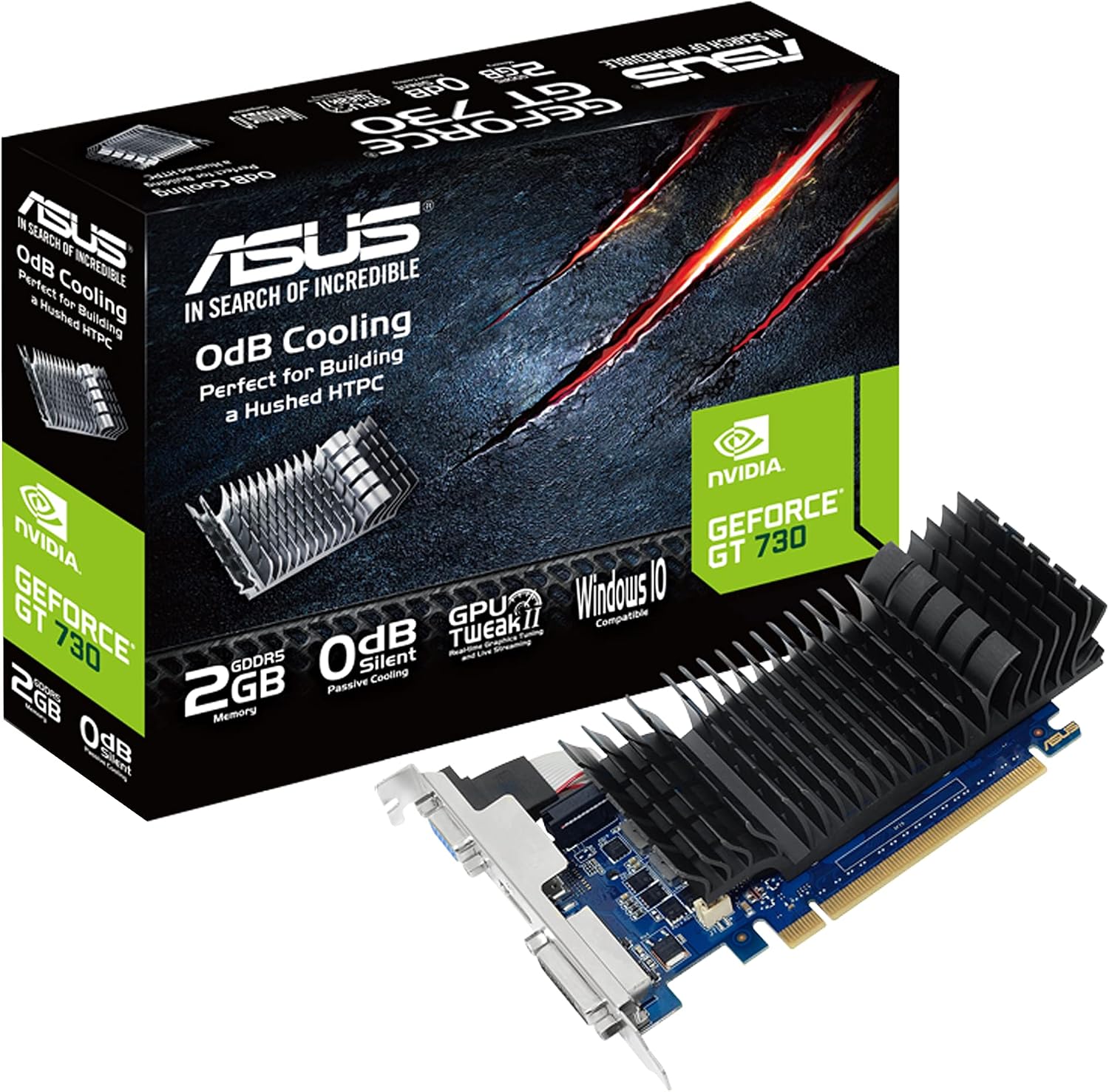 Detalle de ASUS GeForce GT 1030 2GB GDDR5 Low-Profile Graphics Card (GT1030-2G-CSM)