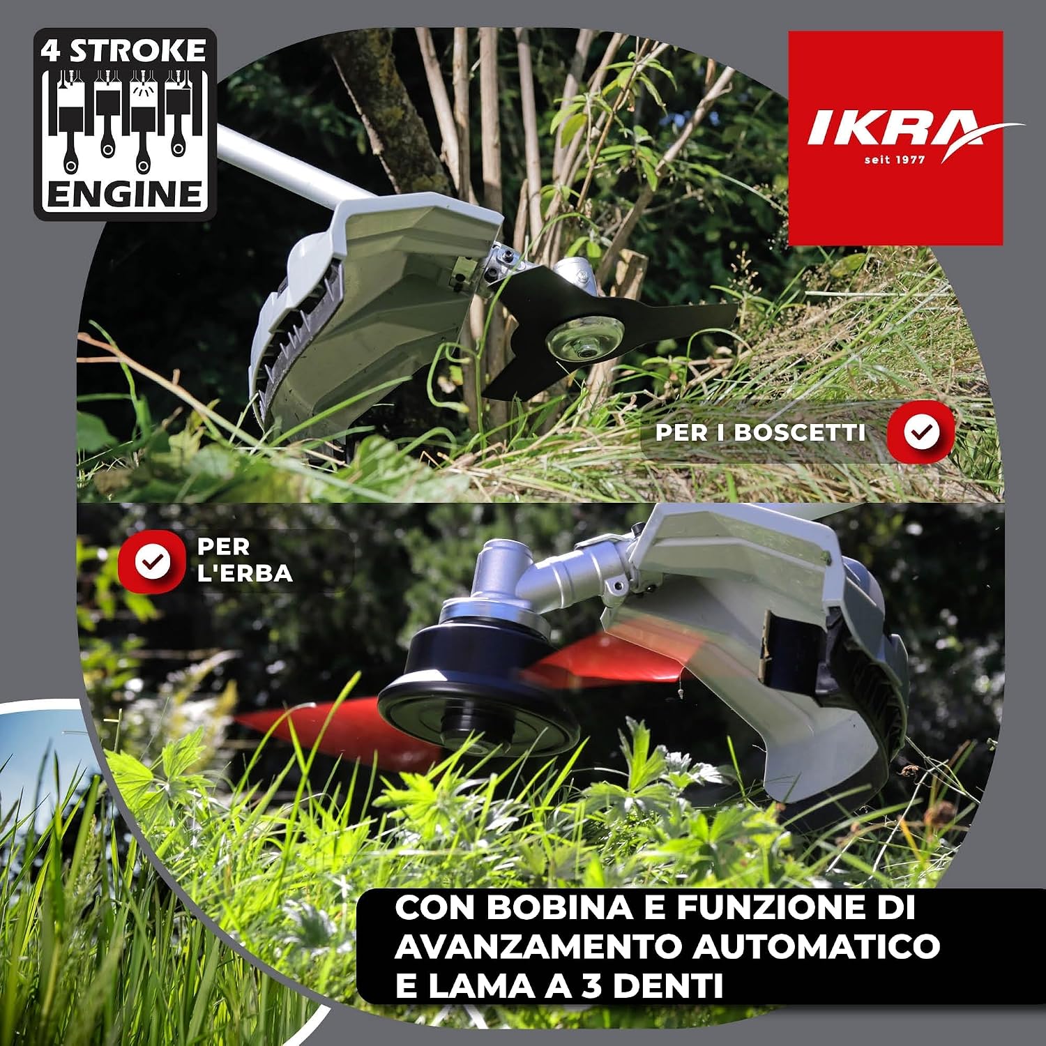 Detalle de IKRA IBF 31-4 decespugliatore a benzina 4 tempi con avviamento Easy Start, 31 cm³