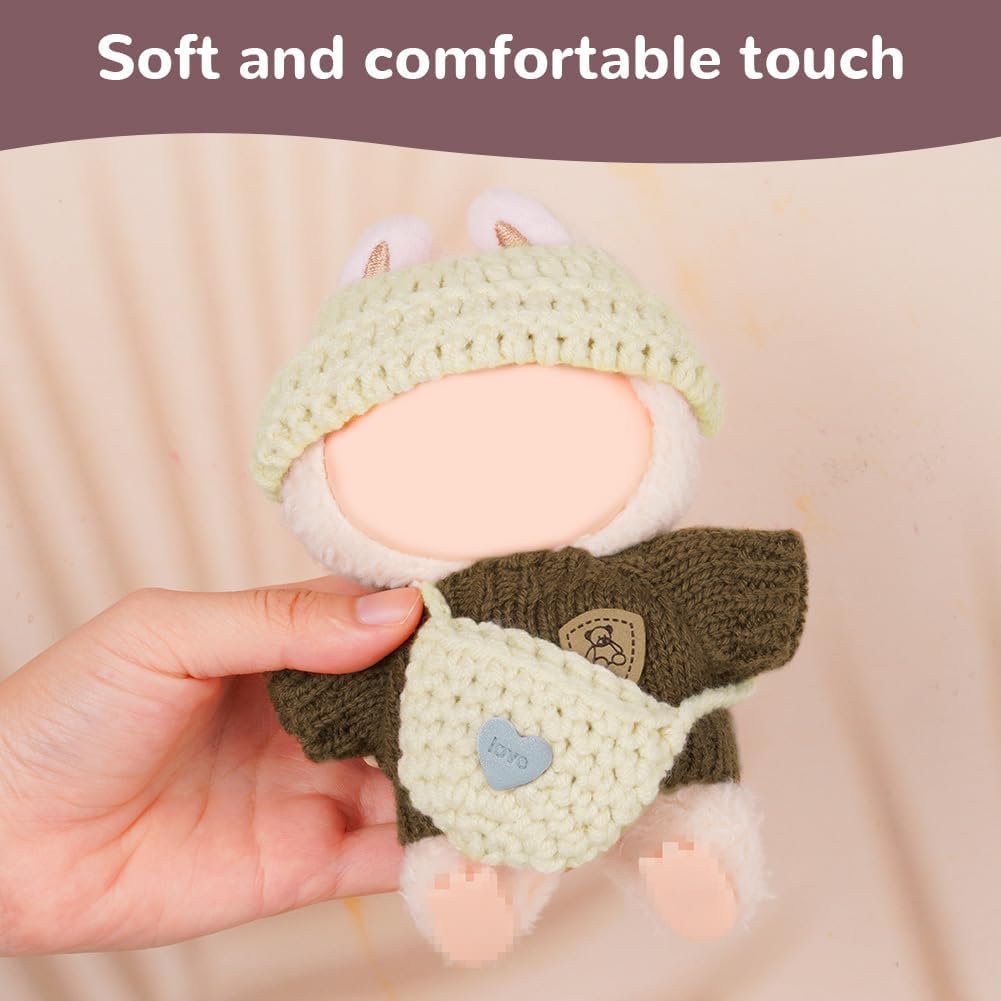 Detalle de Vicloon V-ZSMYMZ-FBA Doll Clothes Set, 17 cm Brown Sweater Outfit