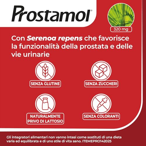 Detalle de Prostamol – Integratore per Prostata e Vie Urinarie, Serenoa repens 320 mg, 90 capsule